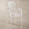 Pack de 4 Sillas de comedor Transparente - Diseño con Reposabrazos - Louis XIV image 7