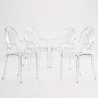 Pack de 4 Sillas de comedor Transparente - Diseño con Reposabrazos - Louis XIV image 7