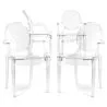 Pack de 4 Sillas de comedor Transparente - Diseño con Reposabrazos - Louis XIV image 7