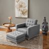 Sillón de Diseño con Reposapiés - Tapizado en Cachemira - Konel  image 7