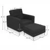 Sillón de Diseño con Reposapiés - Tapizado en Cachemira - Konel  image 7