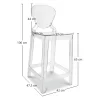 Taburete con Respaldo - Diseño Transparente - 65cm - Victoria Queen image 7