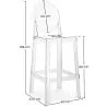 Taburete con Respaldo - Diseño Transparente - 65cm - Victoria Queen image 7