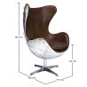 Sillón con Reposabrazos - Estilo Aviador - Cuero y Metal - Cocoon  image 7