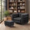 Sillón con Reposapiés  - Tapizado en Cuero - Acolchado - Nubus image 7