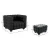 Sillón con Reposapiés  - Tapizado en Cuero - Acolchado - Nubus image 7