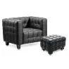 Sillón con Reposapiés  - Tapizado en Cuero - Acolchado - Nubus image 7