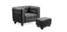 Sillón con Reposapiés  - Tapizado en Cuero - Acolchado - Nubus image 7