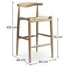 Taburete Diseño Boho Bali en Madera - 75cm - Elb image 7