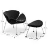 Sillón de Diseño con Reposapiés  - Tapizado en Cuero -  Chunk  image 7