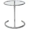 Mesa Auxiliar Redonda Ajustable - Cristal y Acero - Lake image 7