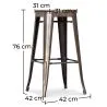Taburete de Bar Diseño Industrial - Madera y Acero - 76cm - Stylix image 7