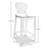 Taburete con Respaldo - Diseño Transparente - 75cm - Victoria Queen image 7