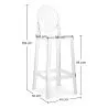 Taburete con Respaldo - Diseño Transparente - 75cm - Victoria Queen image 7