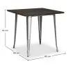 Mesa de Comedor Cuadrada - Diseño Industrial - Madera y Metal - Stylix image 7