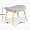 Reposapiés Tapizado en Lino  -Diseño Escandinavo - Madera - Kontor image 7