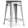 Taburete de Bar - Diseño Industrial - Madera y Acero - 60cm -Stylix image 7