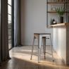 Taburete de Bar - Diseño Industrial - Madera y Acero - 60cm -Stylix image 7