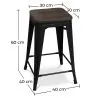 Taburete de Bar - Diseño Industrial - Madera y Acero - 60cm -Stylix image 7