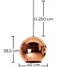 Lámpara de Techo - Lámpara Colgante Diseño Bola - 40 cm - Range  image 7