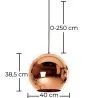 Lámpara de Techo - Lámpara Colgante Diseño Bola - 40 cm - Range  image 7