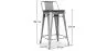Taburete de Bar con Respaldo Diseño Industrial - Madera y Acero - 60 cm -  Stylix image 7