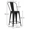 Taburete de Bar con Respaldo - Diseño Industrial  - 60cm - Stylix  image 7