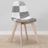 Silla de Comedor - Tapizada en Patchwork Blanco y Negro - Denisse  image 7