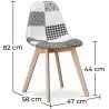 Silla de Comedor - Tapizada en Patchwork Blanco y Negro - Denisse  image 7
