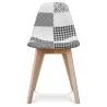 Silla de Comedor - Tapizada en Patchwork Blanco y Negro - Denisse  image 7
