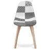 Silla de Comedor - Tapizada en Patchwork Blanco y Negro - Denisse  image 7