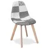 Silla de Comedor - Tapizada en Patchwork Blanco y Negro - Denisse  image 7