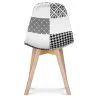Silla de Comedor - Tapizada en Patchwork Blanco y Negro - Denisse  image 7