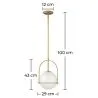 Lámpara de Techo Bola de Cristal - Lámpara Colgante Dorada - Anette image 7