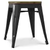 Taburete Diseño Industrial - Madera y  Acero - 45 cm -Stylix image 7