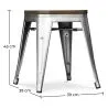 Taburete Diseño Industrial - Madera y  Acero - 45 cm -Stylix image 7