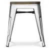 Taburete Diseño Industrial - Madera y  Acero - 45 cm -Stylix image 7