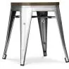 Taburete Diseño Industrial - Madera y  Acero - 45 cm -Stylix image 7