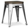 Taburete Diseño Industrial - Madera y  Acero - 45 cm -Stylix image 7