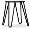 Taburete Redondo - Diseño Industrial - Madera y Acero - 43cm - Hairpin image 7