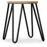 Taburete Redondo - Diseño Industrial - Madera y Acero - 44cm - Hairpin image 7
