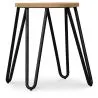 Taburete Redondo - Diseño Industrial - Madera y Acero - 44cm - Hairpin image 7