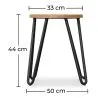 Taburete Redondo - Diseño Industrial - Madera y Acero - 44cm - Hairpin image 7