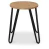 Taburete Redondo - Diseño Industrial - Madera y Acero - 44cm - Hairpin image 7