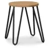 Taburete Redondo - Diseño Industrial - Madera y Acero - 44cm - Hairpin image 7