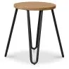 Taburete Redondo - Diseño Industrial - Madera y Acero - 44cm - Hairpin image 7