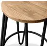 Taburete Redondo - Diseño Industrial - Madera y Metal - 66cm - Hairpin  image 7