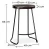 Taburete de Bar - Diseño Industrial - Madera y Metal - 66 cm Adriel image 7