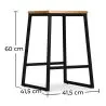 Taburete Diseño Industrial - Madera y Metal - 60cm - Big Boy  image 7