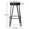 Taburete Redondo - Diseño Industrial - 80 cm - Elan image 7